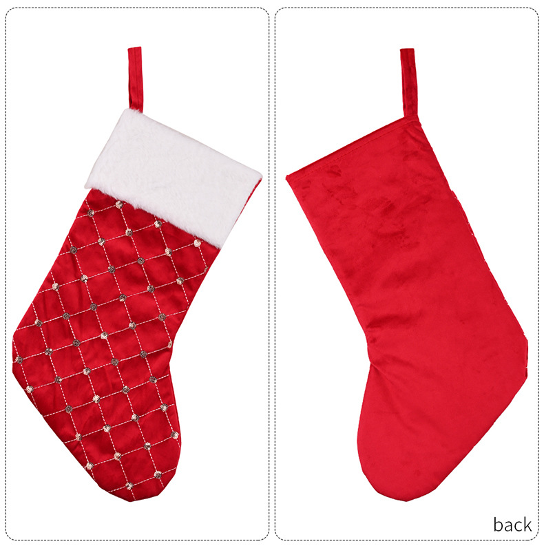 Christmas Decoration High-end Christmas Stocking Red Christmas Stocking Gift Bag Tree Hanging Gift Socks_voghion.com