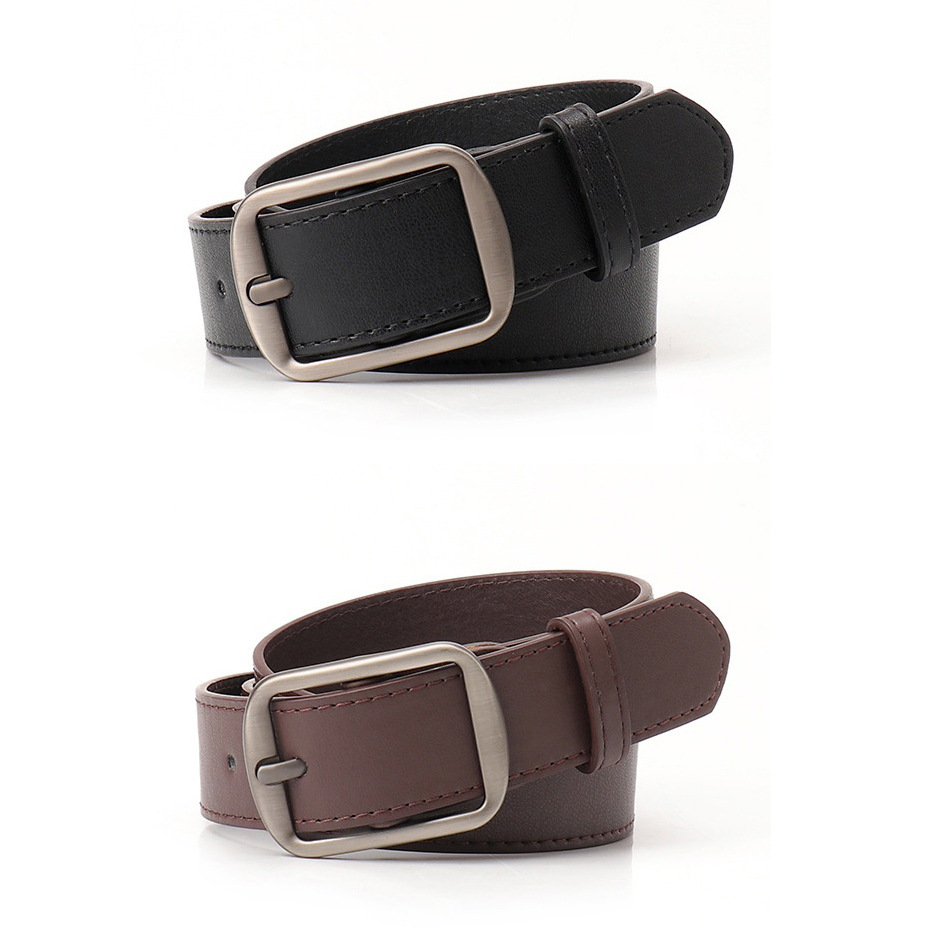 Cinturón de cuero vintage de moda femenina simple y versátil para hombres y mujeres armas de fuego cinturón de aguja negra coreano jeans de decoración casual