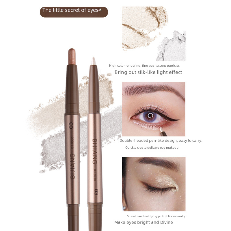 Pen Craftsman Silkworm Pen Pearlescent White Champagne Gold Not Easy to Smudge Natural Delicate Fit Highlight Eyeshadow Pen Makeup