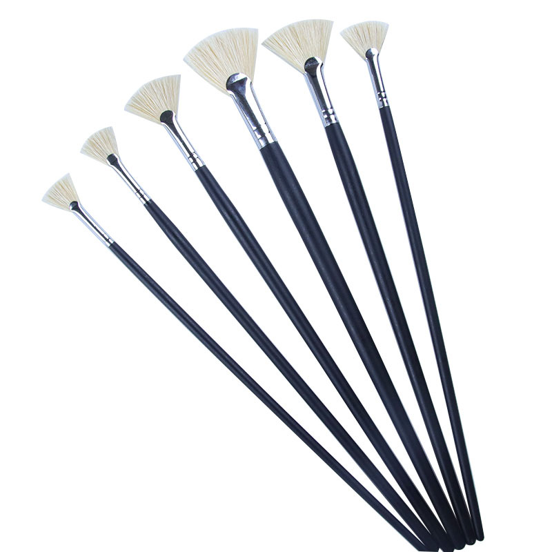 Pincel de cerdas de jabalí, pincel de pintura al óleo acrílico, pincel de pintura acrílica de acuarela gouache, pincel de abanico de cerdas de jabalí individual