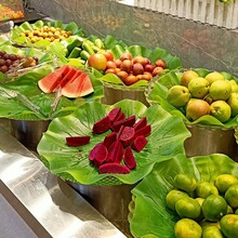 仿真荷叶片塑料绿叶子水果店装饰防滑垫海鲜自助餐垫纸冷菜芭蕉叶