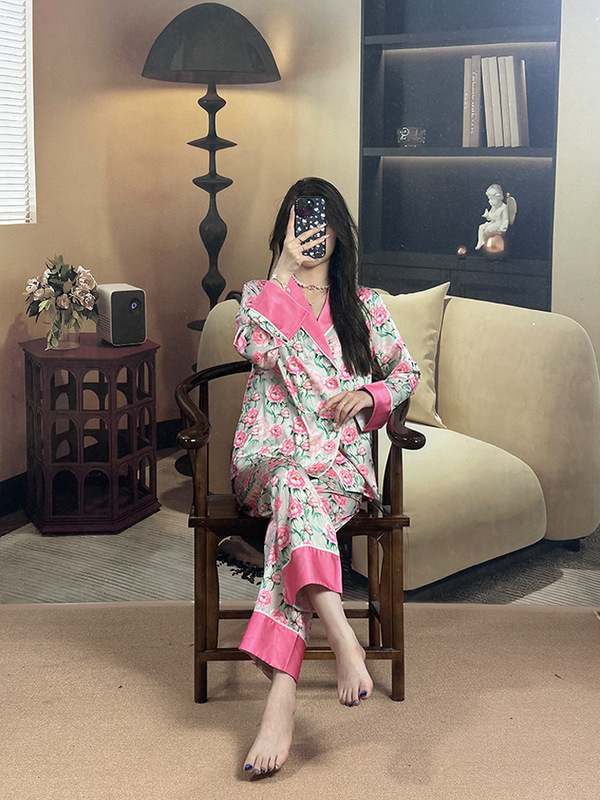 春夏粉色薄款休闲女睡衣套装舒适清凉气质居家服洋气两件套高级感|undefined