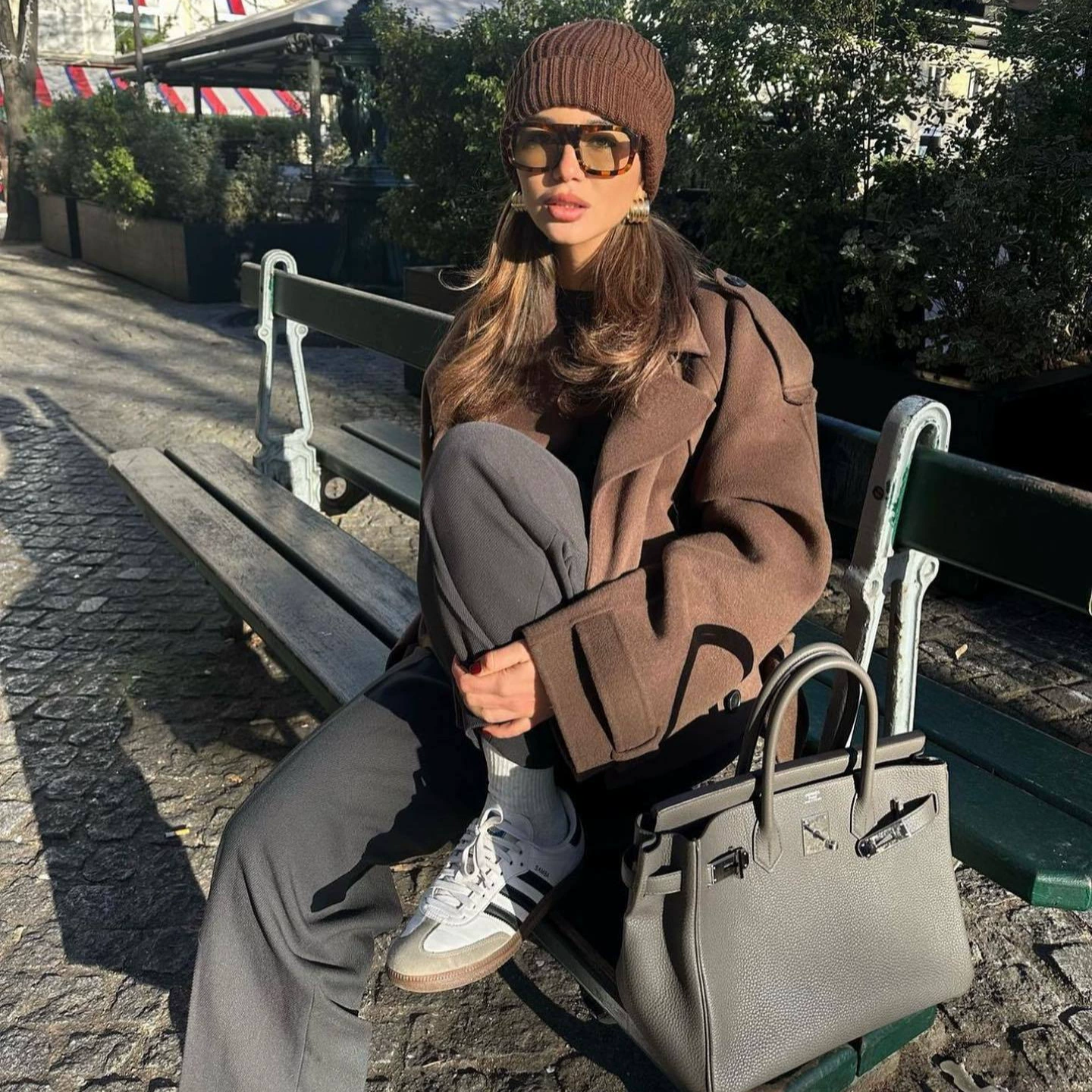 Пальто oversize, европейский стиль, для отдыха, коричневый, размеры XS–L, модная свободная посадка