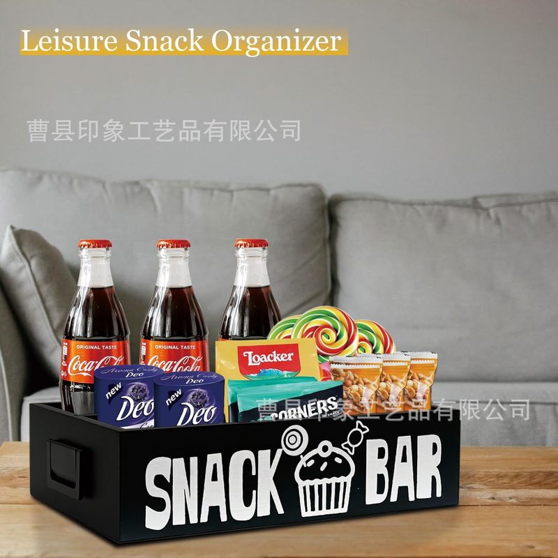 ハンドル付き木製スナック収納ボックスポテトチップスコーラ収納ボックス無垢材キャンディーバーディスプレイボックス食品ディスプレイボックス|undefined