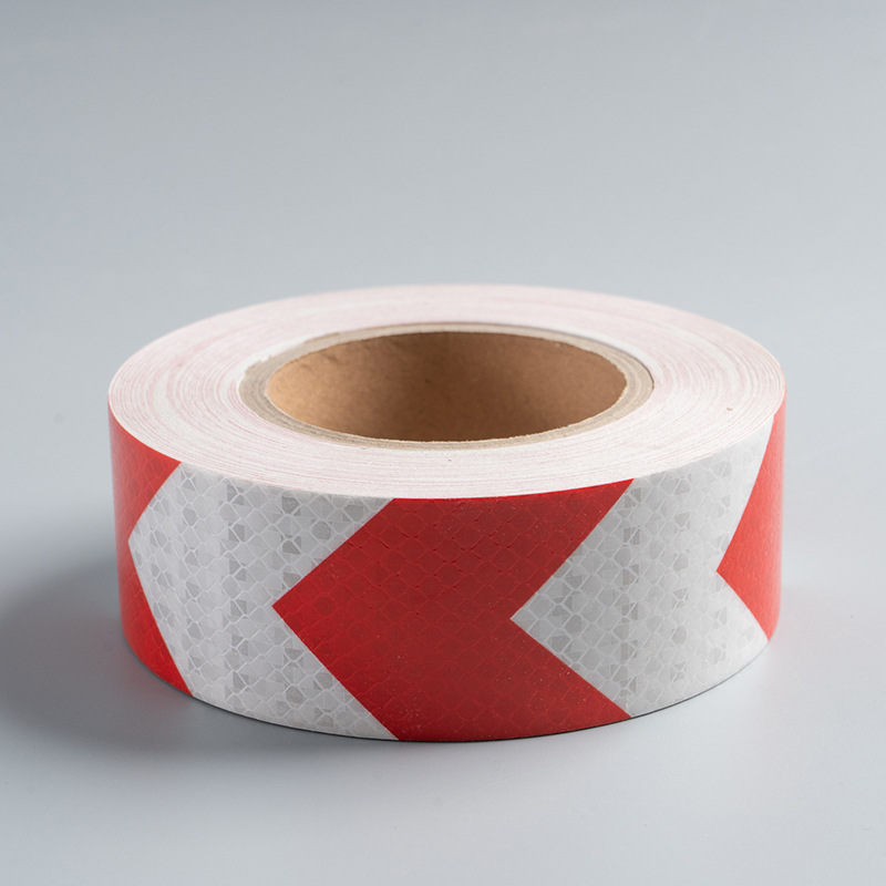 跨境专供红白箭头反光胶带PET反光膜汽货车身贴警示年检反光条