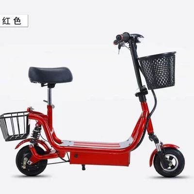 Qatlanan elektrik skuterlər Rechargeable Folding Men's and - red