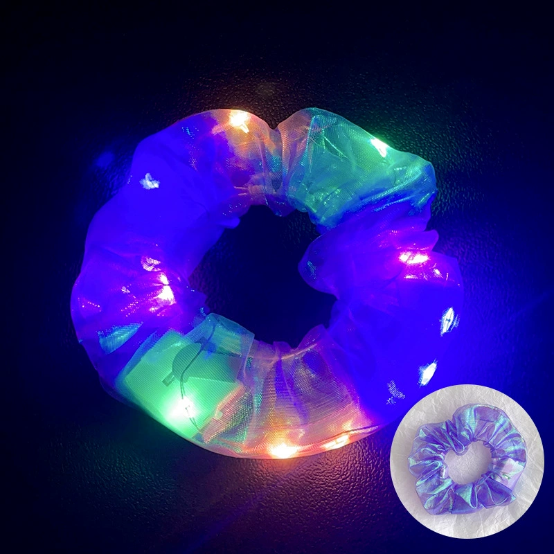 Светящийся резинка для волос, блестящая LED-верёвка для волос, аксессуар для DIY, мультиярусные варианты, 10×10 см