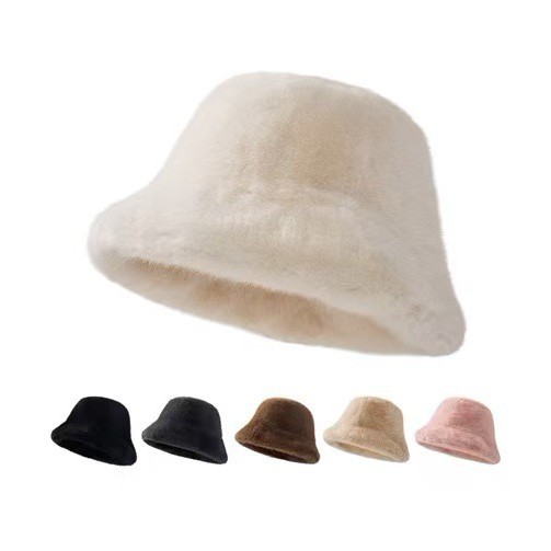 2026 Plush Fisherman Hat for Women, Autumn and Winter, Warm and Versatile, Fashionable Plush Fisherman Hat, Thickened for Large Head Circumference