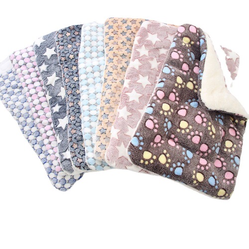 Pet Cotton Pad Autumn/Winter Thick Dog Mat Cat Sleeping Blanket Dog Warm Sleeping Pad Pet Small Fleece with Cotton