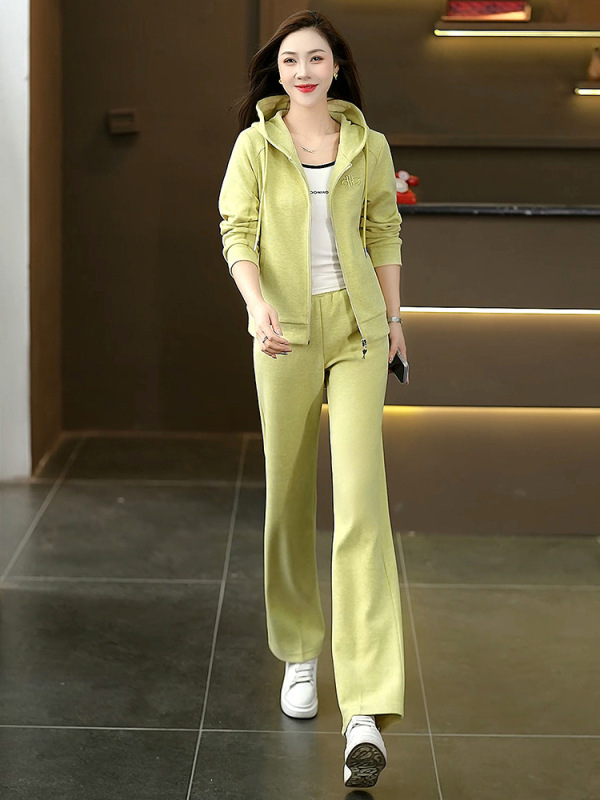 2025年时尚运动服套装女春秋新款洋气减龄气质连帽卫衣休闲两件套|undefined
