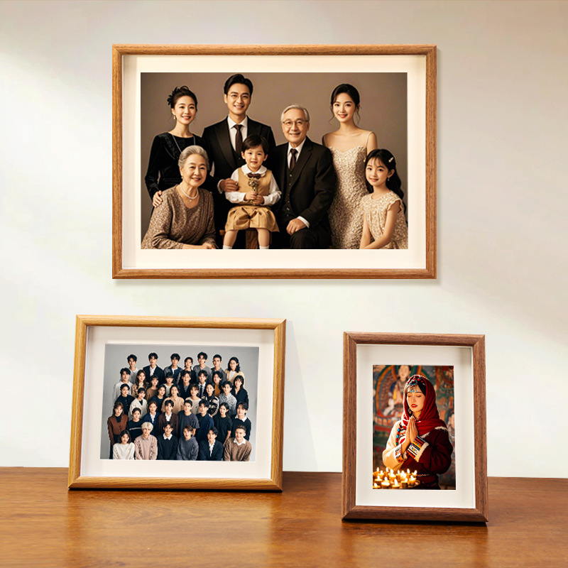 Wooden hollow three-dimensional photo frame with glass table 6 inch 7 inch 8 inch photo frame wall A4 picture frame wholesale