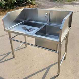 商用杀鱼工作台宰杀台斜面砧板杀鱼用的水池操作台超市杀鱼台食堂-阿里巴巴