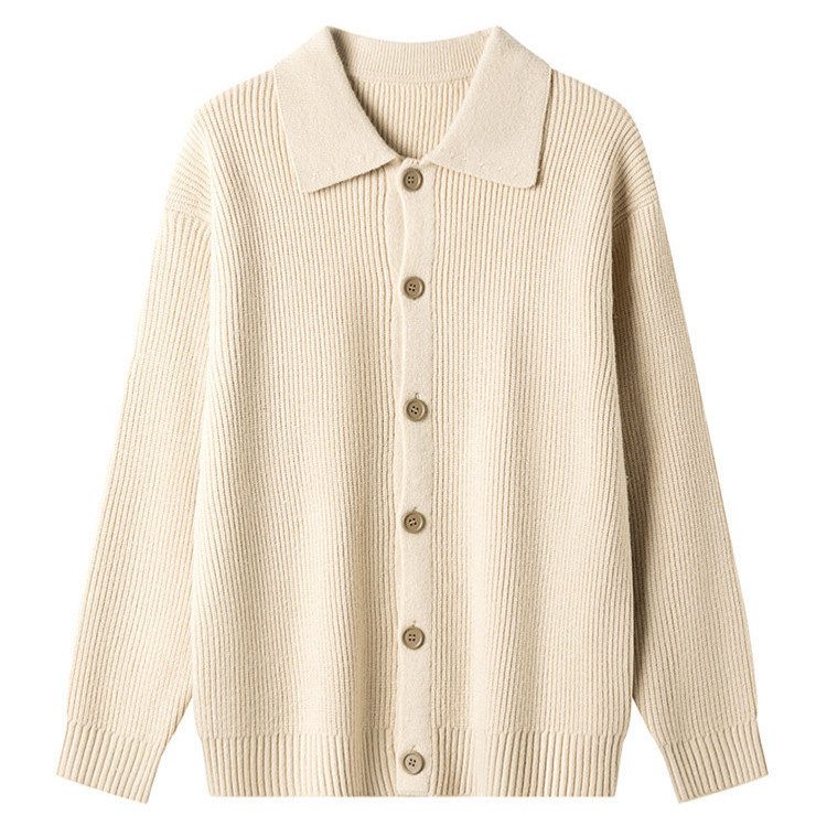 Cardigan de botón sólido suéter gris de punto de primavera y otoño chaqueta de invierno chaqueta cálida chaqueta casual