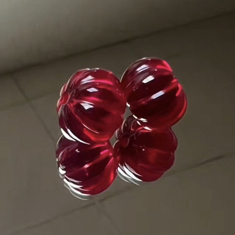 Red corundum 8mm 10mm pumpkin beads loose beads wholesale DIY accessories inlaid bare stone beaded bracelet necklace accessories Red corundum 8mm 10mm pumpkin beads loose beads wholesale DIY accessories inlaid bare stone beaded bracelet necklace accessories