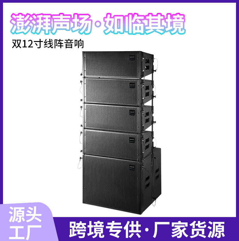 Altavoces de arreglo lineal duales de 12 pulgadas para conciertos, altavoces para bares, altavoces para fiestas en escenarios medianos a grandes al aire libre, altavoces pasivos