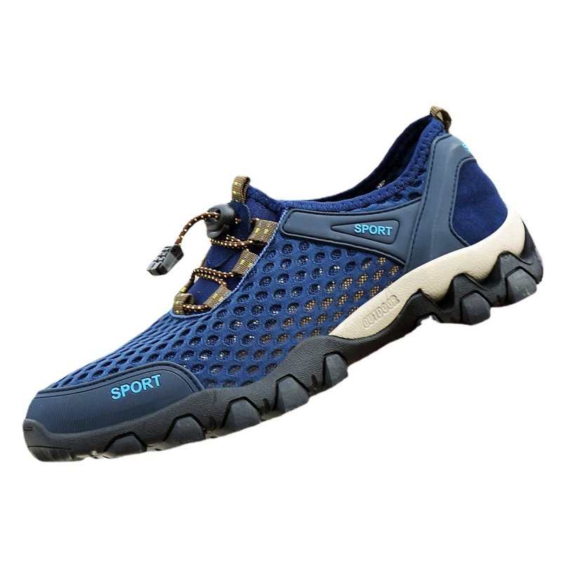 2024, летняя сетчатая обувь, дышащая обувь для прогулок, походная спортивная повседневная обувь на открытом воздухе, мужская нескользящая походная обувь на мягкой подошве
