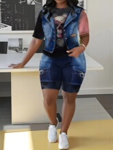 F 11152 Sleeves Denim Vest ����ţ������ ����ѷŷ���羳��