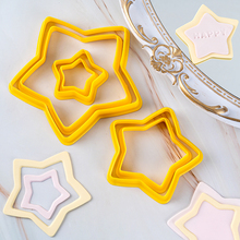 MX56五角星造型翻糖切模蛋糕装饰摆件星星立体印花饼干压模烘焙模