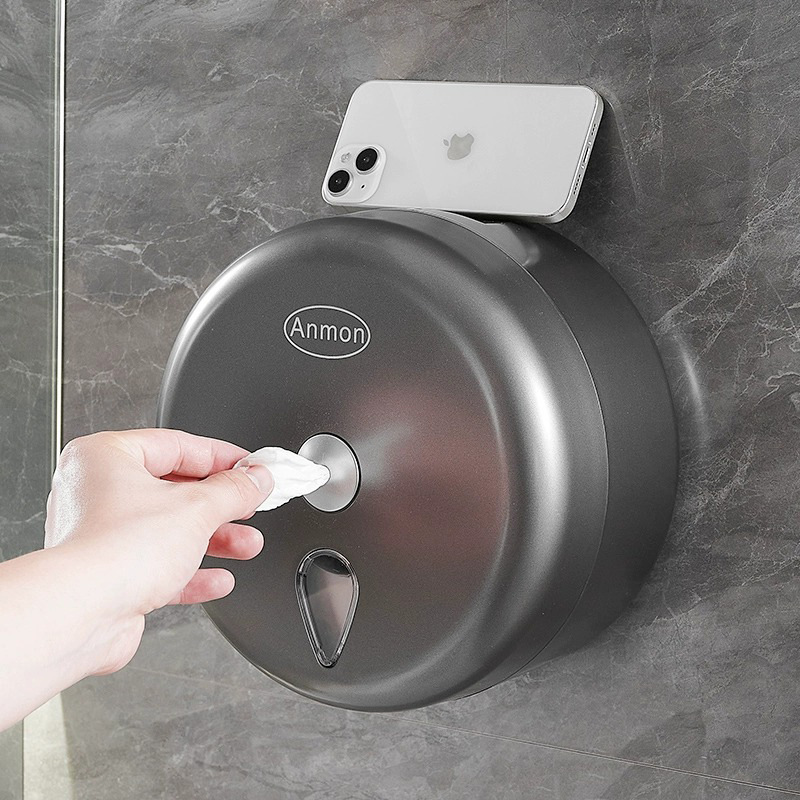 Hotel commercial center large roll paper box large plate tissue box toilet wall-mounted toilet paper toilet paper saving artifact