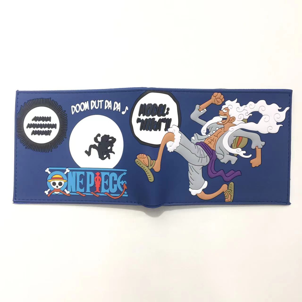 One Piece Nick Luffy Monedero periférico Cartera para estudiantes masculinos Cartera corta Cartera para tarjetas de dos pliegues Cartera para tarjetas