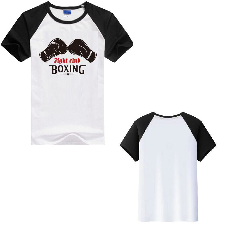 속건 블랙 라글란 슬리브 프린트 블랙 너클 티셔츠