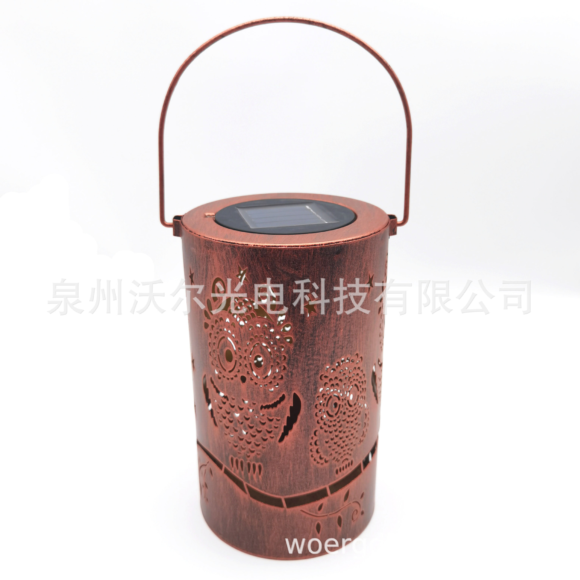 亚马逊热销LED 猫头鹰镂空太阳能灯笼庭院装饰灯草坪灯挂树灯IP65