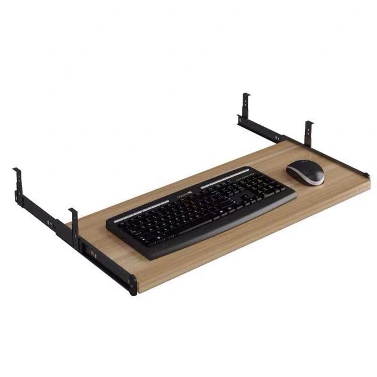 Btv4 Computer Under-Desk Keyboard Tray Drawer Slide Track Base Accessory Wooden Tray Silent Hanging Keyboard Holder