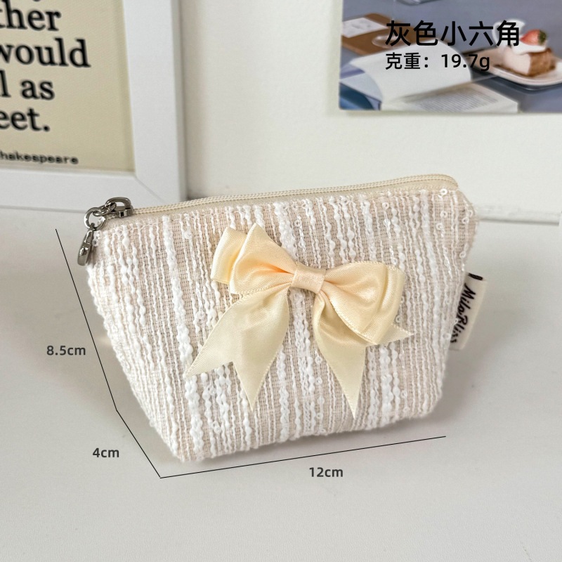 リボン小さな香り小銭入れポータブル口紅化粧品収納袋女の子かわいいミニバッグ卸売|undefined