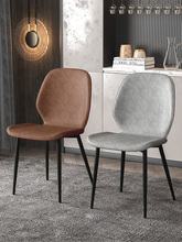 简约现代轻奢餐椅科技布椅子靠背皮椅家用北欧餐厅餐桌椅书桌凳子