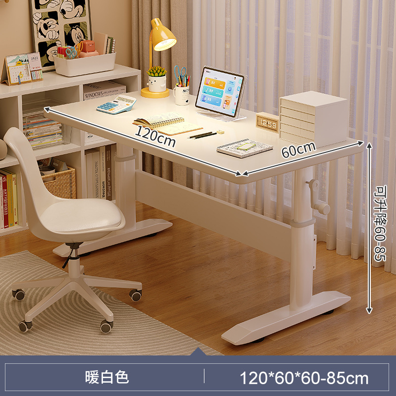 Mesa de elevación mesa de aprendizaje para niños estudiantes de escritorio de madera sólida en el hogar estudiantes de secundaria y secundaria escritorio de computadora estante integrado