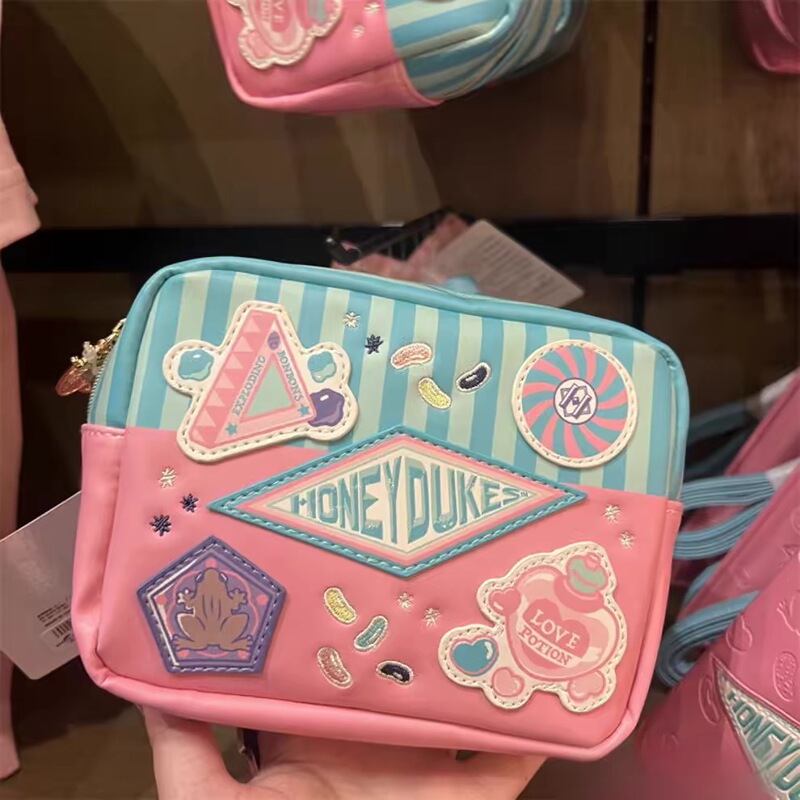 Japan USJ Universal Studios Park Harry Potter Makeup Bag Pink Girl's Heart Hand Storage Bag Small Gift