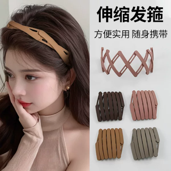 Travel Foldable Headband for Women 2024 New Model, Specially Designed for Washing Face, with Teeth, Non-Slip, for Holding Hair in Place