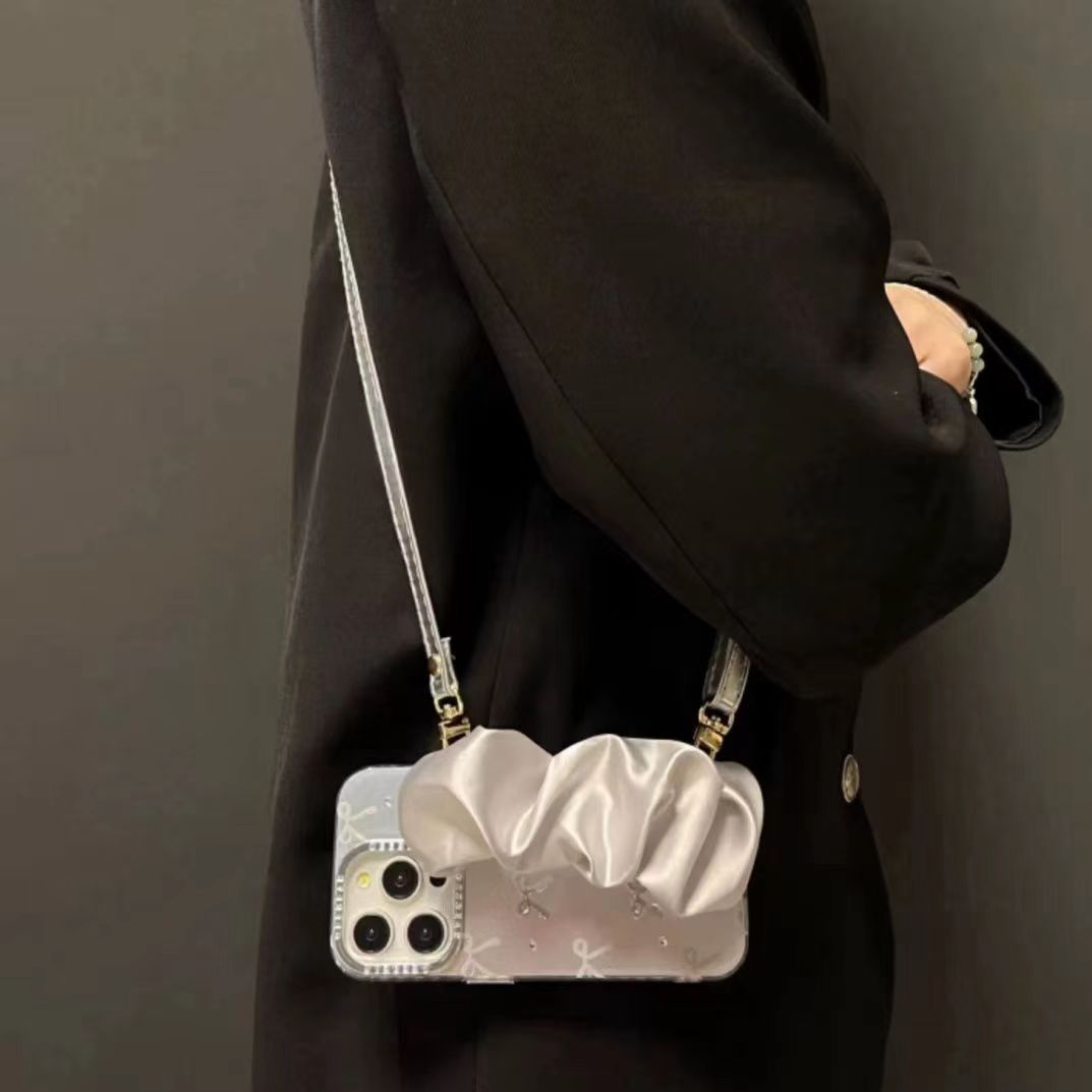 Estilo coreano ins arco oso iPhone15 nicho hembra 15ProMax para apple 12/11 teléfono caso 14