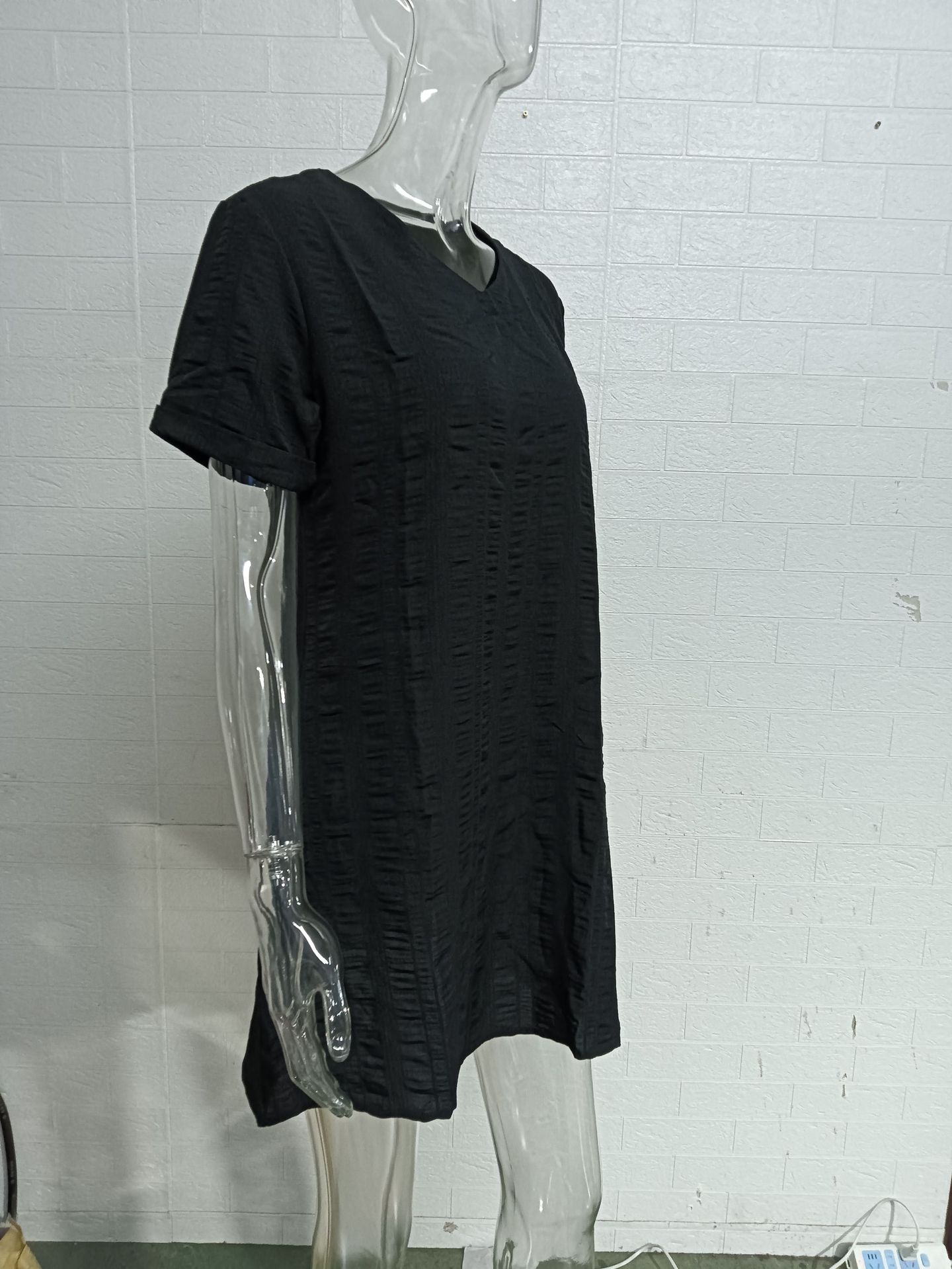 Women's Regular Dress Casual Elegant V Neck Short Sleeve Solid Color Knee-Length Daily display picture 8