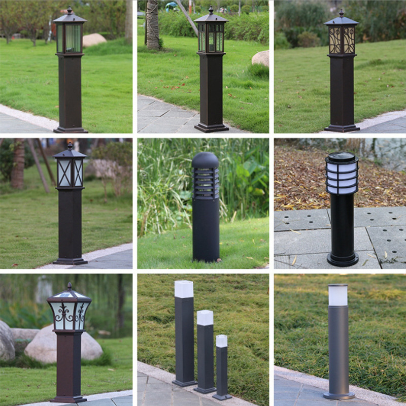 Sombrero de paja impermeable al aire libre, lámpara de césped LED, lámpara de césped de aluminio, lámpara de plaza, vista de jardín de villa de patio, lámpara de piso