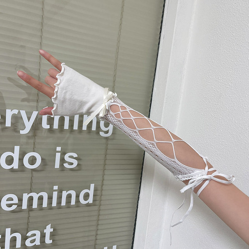 Millennium Y2K Lolita Style Lace Edge DIY Bandage Hand Sleeve for Girls Students with Concealer Gloves