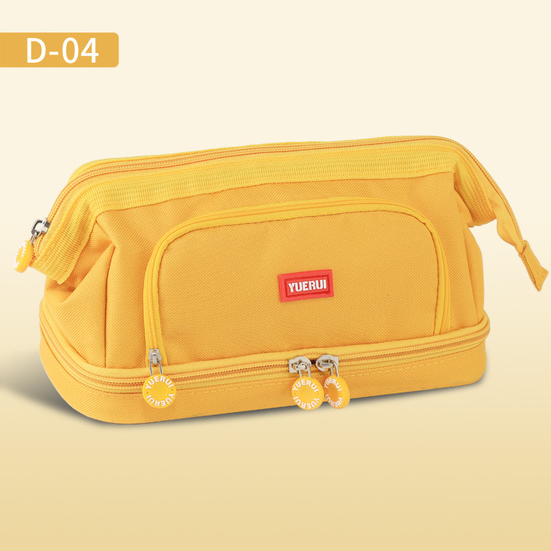 Estuche para lápices de lona multicapa de gran capacidad en forma de barco, caja de papelería portátil multifuncional, estuche para lápices de almacenamiento simple para estudiantes, versión coreana