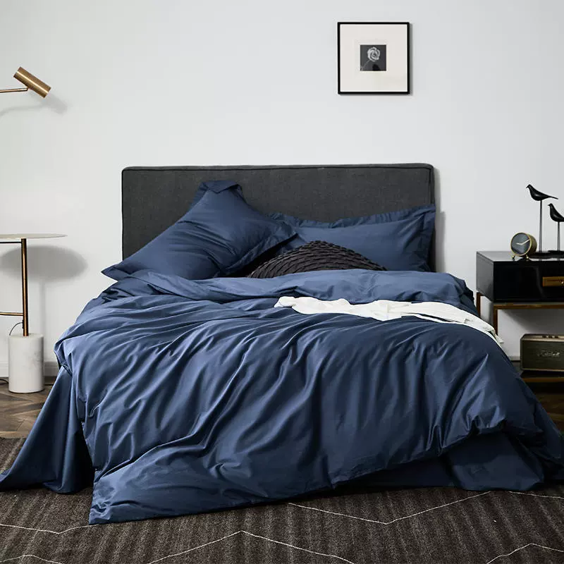 Отель сплошной цвет хлопок 100 комплект из четырех предметов проживание в семье Чистый хлопок простое пододеяльник свет роскошная модель номер покрывало на кровать