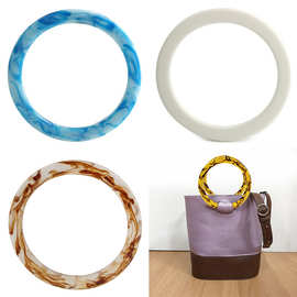 跨境圆形树脂琥珀把手 编织包提手DIY手工包包配件手柄手挽包拎手