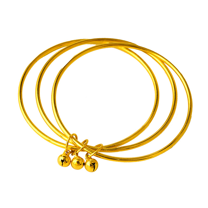 Vietnam arena oro Sansheng Sanshi Sanhuan campana pulsera de Latón chapado en oro cerrado multi-anillo pulsera de las mujeres antiguas al por mayor