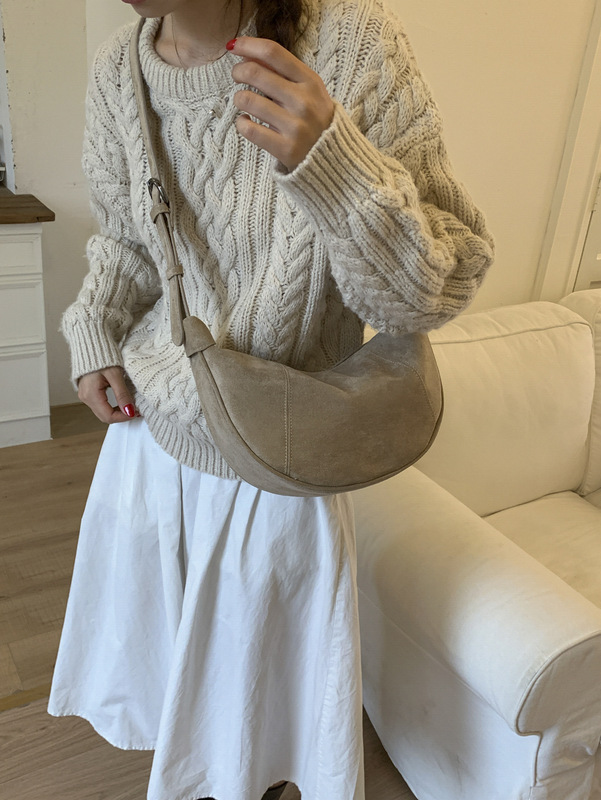 复古包包女秋冬大容量时尚单肩包复古绒布饺子包潮流小众设计女包|undefined