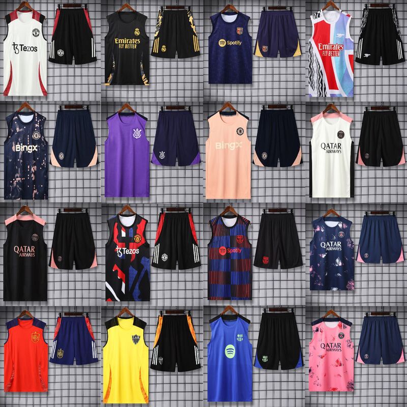 Football Vest Suit Training Clothes Sweat-Absorbent Quick-Drying Clothes Real Madrid Arsenal Inter Milan Manchester United Paris Football Clothes