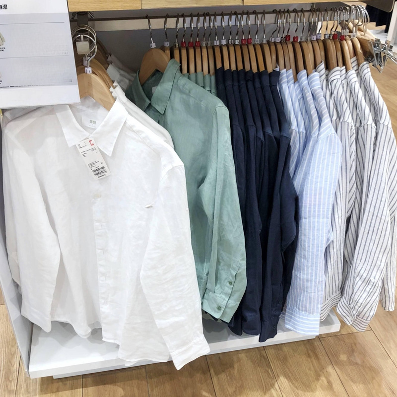 URAZ Japanese Single 299 Women's French Linen Shirt/Long Sleeve Shirt Top Air-conditioning Shirt Thin Coat 475647