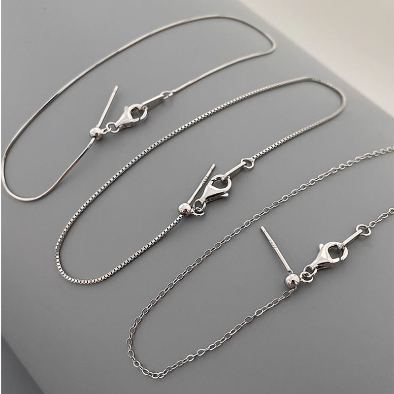 S925 Sterling Silver Women's Beaded Bracelet Universal O-Shaped Chain Snake Bone Chain Box Chain DIY Beaded Chain Accessories Simple Jewelry S925 Sterling Silver Women's Beaded Bracelet Universal O-Shaped Chain Snake Bone Chain Box Chain DIY Beaded Chain Accessories Simple Jewelry