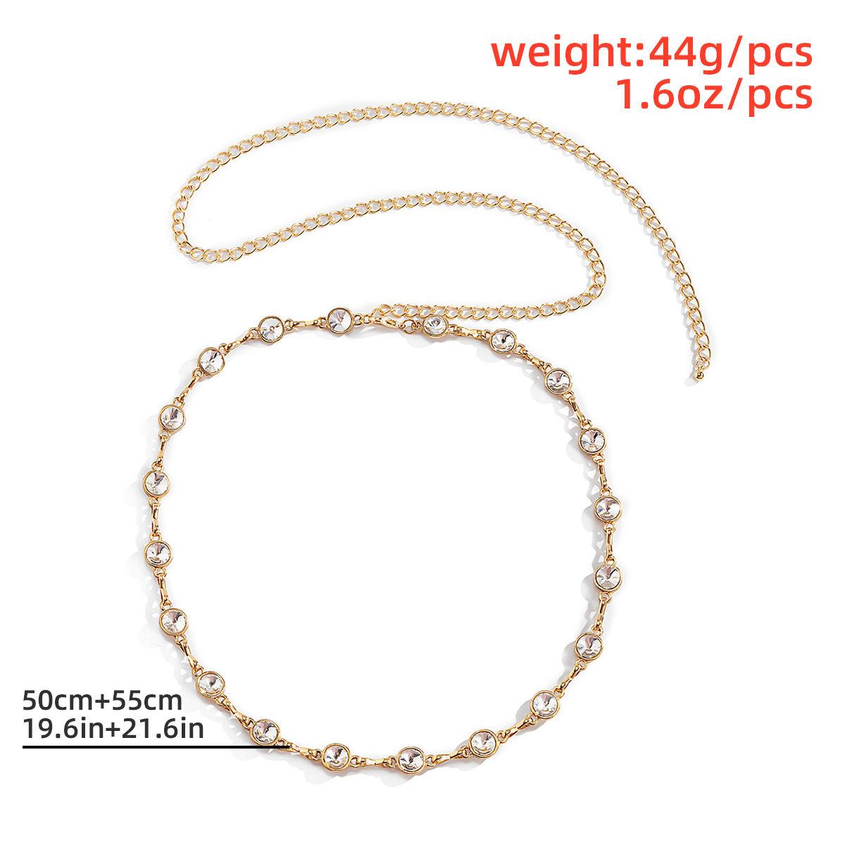 Simple Fashion Rhinestone Single Circle Waist Chain display picture 12