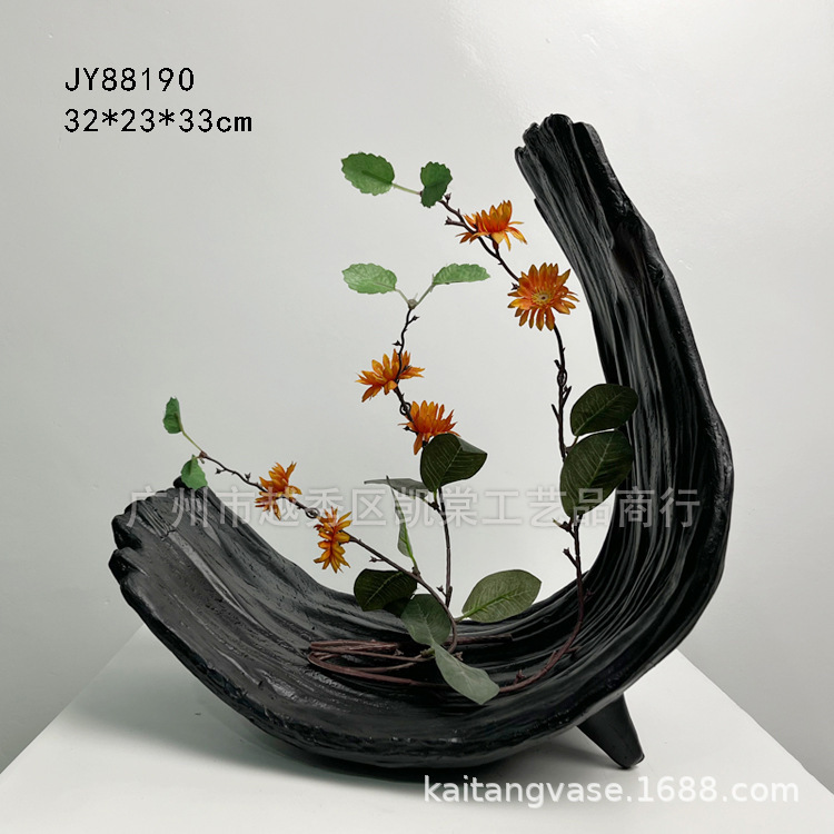 創意的なファッションのデスクトップの置物の樹脂の植木鉢の芸術の乾いた花器の客間の食卓の玄関の開業の花芸の装飾|undefined