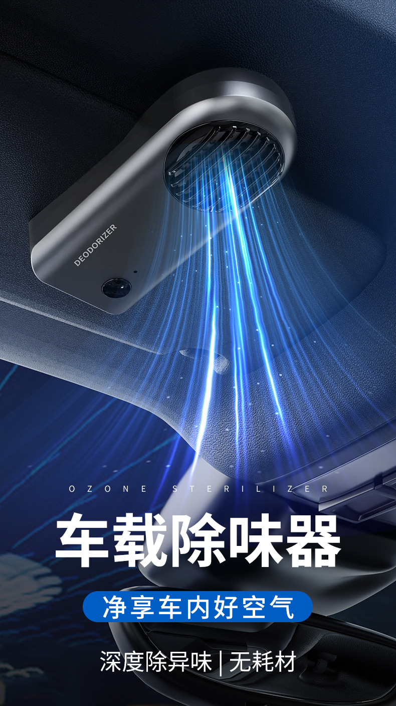 New Car Air Purifier, Smart Ozone Deodorizer, Household Refrigerator Freshness-Preserving, Sterilizing and Deodorizing Device