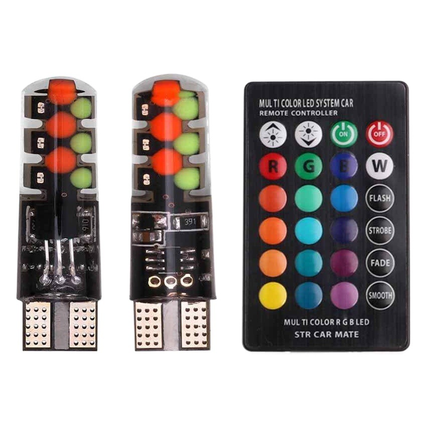 Nueva Luz Indicadora de Ancho T10 con Control Remoto de Siete Colores, Luz Indicadora de Ancho RGB COB, Luz Estroboscópica de Siete Colores T10, Luz de Conducción para Automóvil