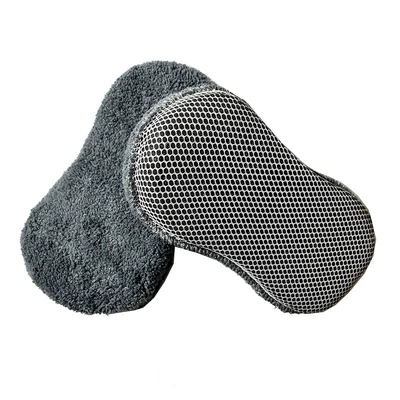 Coral Velvet Sponge Block 8-Shaped Car cleaning tools - gray-single-sided-coral-velvet-8-figure-sponge-block-23115cm