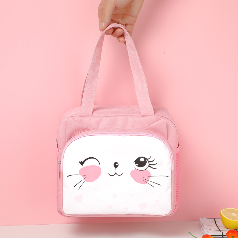 Bolsa de aislamiento portátil cuadrada grande, patrón de dibujos animados, bolsa de almacenamiento de almuerzo para estudiantes, niñas y niños, bolsa de almuerzo para picnic al aire libre